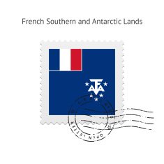 French Southern and Antarctic Lands Flag Postage Stamp