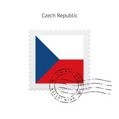 Czech Republic Flag Postage Stamp