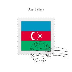 Azerbaijan Flag Postage Stamp