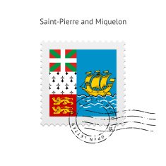 Saint-Pierre and Miquelon Flag Postage Stamp