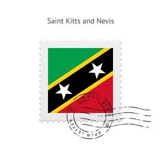 Saint Kitts and Nevis Flag Postage Stamp