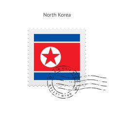 North Korea Flag Postage Stamp