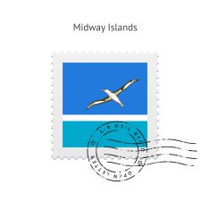 Midway Islands Flag Postage Stamp