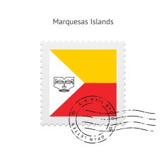 Marquesas Islands Flag Postage Stamp