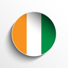 Ivory Coast Flag Sticker Button