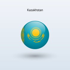 Round flag of Kazakhstan