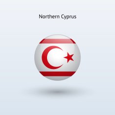 Round flag of Northern Cyprus