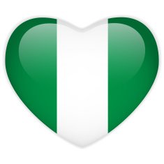 Nigeria Flag Heart Glossy Button N2