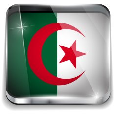 Algeria Flag Smartphone Application Square Buttons N2