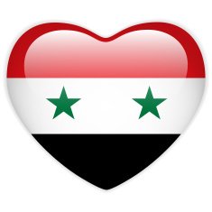 Syria Flag Heart Glossy Button