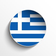Greece Flag Sticker Button
