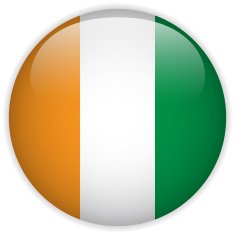 Ivory Coast Flag Glossy Button N4
