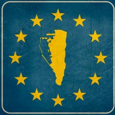 Grunge Gibraltar European button