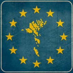 Grunge Faroe Islands European button