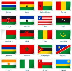 Sticker flags Africa N2