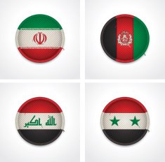 Flags of countries as fabric badges N2