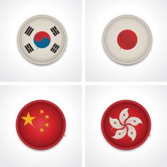 Flags of countries as fabric badges N4