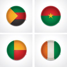 Flags of countries as fabric badges N6