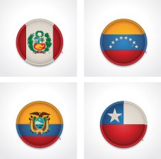 Flags of countries as fabric badges N15