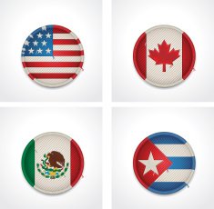 Flags of countries as fabric badges N17