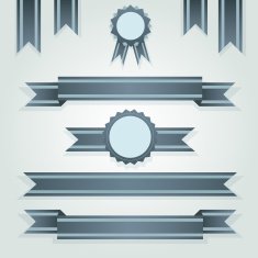 Set of retro ribbons and labels N4