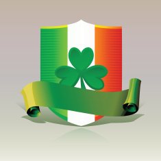 Ireland Flag & Shamrock Shield