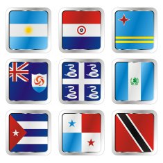 isolated american flags N4