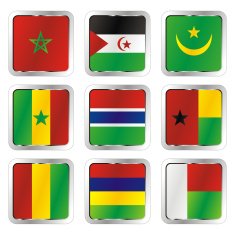 isolated african flags N3