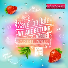 Save the date for personal holiday Wedding invitation on blurry N2