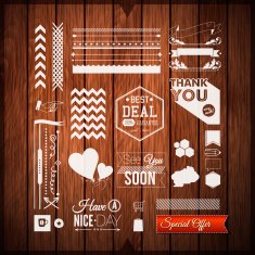 Set of universal icons borders and elements for Your design N2