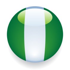 World Flag Button Nigeria