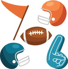 Football Vectors helmets ball foam finger pennant