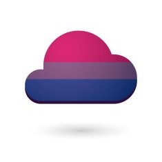 cloud with a bisexual pride flag