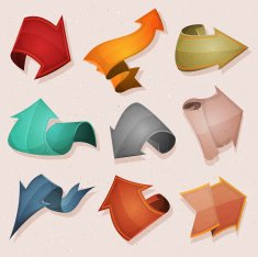 Cartoon Funny Arrows Set For Ui Game