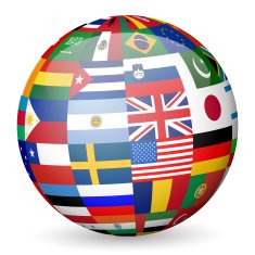 national flags globe