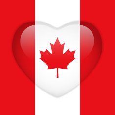 Canada Flag Heart Glossy Button
