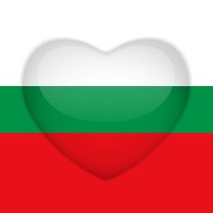 Bulgaria Flag Heart Glossy Button