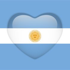 Argentina Flag Heart Glossy Button