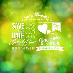 Save the date for personal holiday Wedding invitation blurred