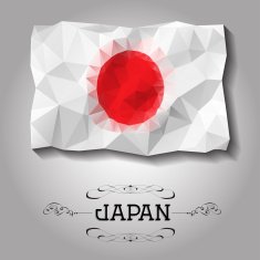 Vector geometric polygonal Japan flag