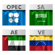 OPEC countries flags N3