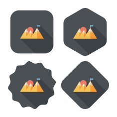 Mountain tourist flat icon with long shadow N24