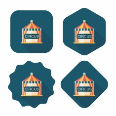circus flat icon with long shadow eps10 N9