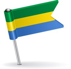 Gabon pin icon flag Vector illustration
