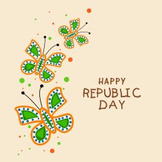Indian Republic Day celebration with tricolor butterflies