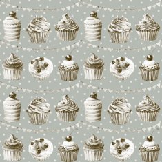 Seamless pattern Watercolor cupcakes muffins festive flags N2
