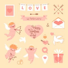 Valentine's Day set of elements for design