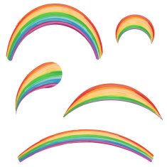 set of watercolor rainbow vector illustration