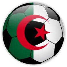 Algeria Flag with Soccer Ball Background N3