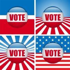 Vote Buttons Set of four with Background